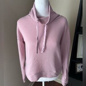 Simply Southern Light Pink Cowl Neck waffle knit Medium